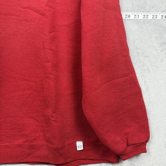 VTG 90s Russell Athletic Sweatshirts Made in USA Soild Y2K Adult Sz L Red Relax - Picture 5 of 10